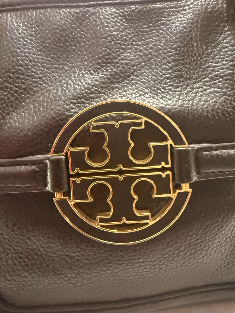 Tory Burch Amanda Black Pebbled Leather Satchel Crossbody Bag - Picture 9 of 12